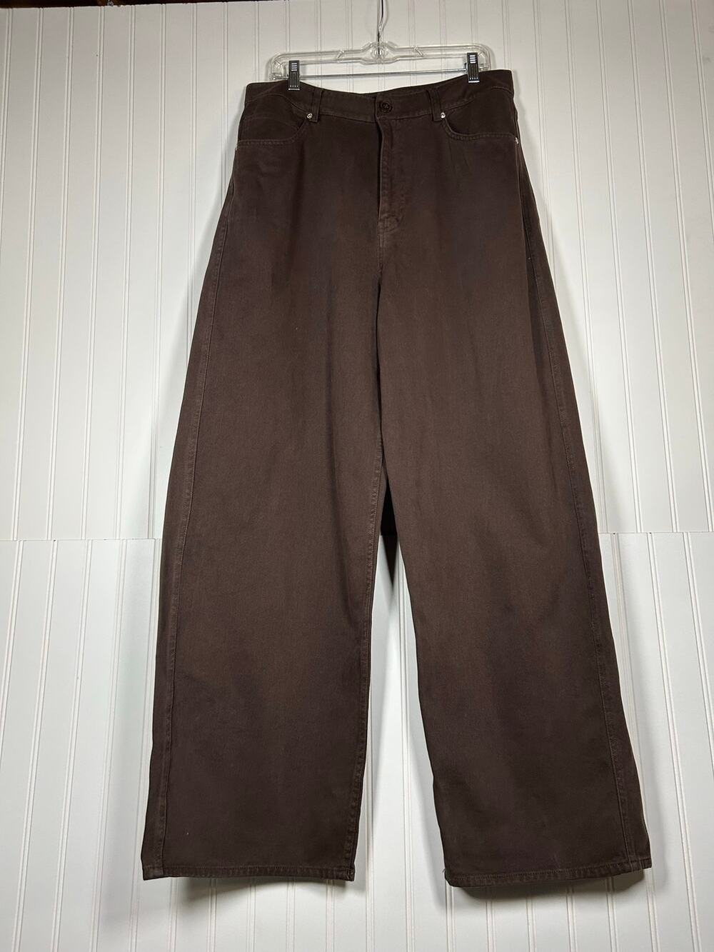 ZARA Women’s Brown Jeans Very wide leg NWT Size EU 44 US 12 Grunge